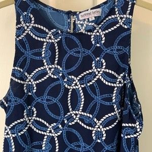Resort Wear Navy sleeveless top with rope design. Size small. NWOT